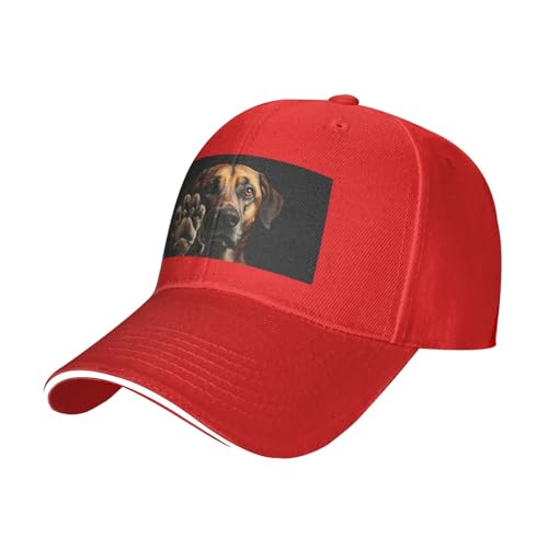 Breaux Baseballkappe mit Hundepfotenabdruck, unisex, legere Sandwich-Baseballkappe von BREAUX