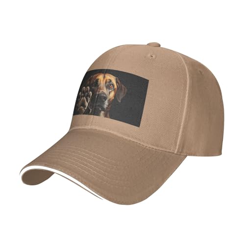 Breaux Baseballkappe mit Hundepfotenabdruck, unisex, legere Sandwich-Baseballkappe von BREAUX
