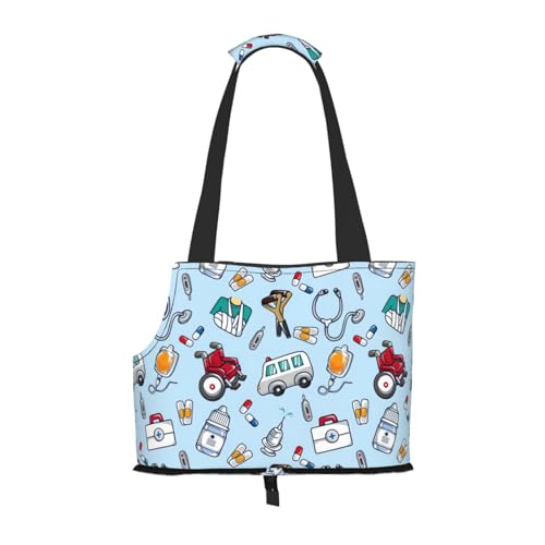 Cartoon Tools Print Pet Portable Foldable Shoulder Bag Small and Medium Size Cat and Dog Portable Backpack von BREAUX