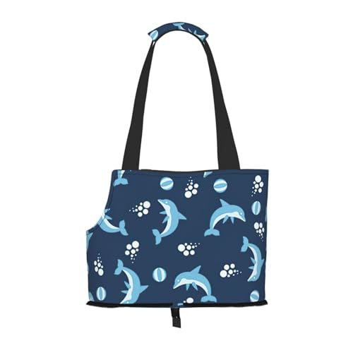 Dolphin Balls Print Pet Portable Foldable Shoulder Bag Small and Medium Size Cat and Dog Portable Backpack von BREAUX