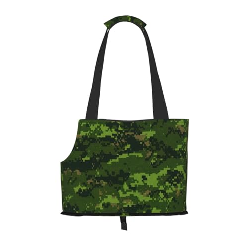 Green Army Digital Camouflage Print Pet Portable Shoulder Bag, Foldable Pet Bag (13.4 X 6.1 X 10.2) Inches. von BREAUX