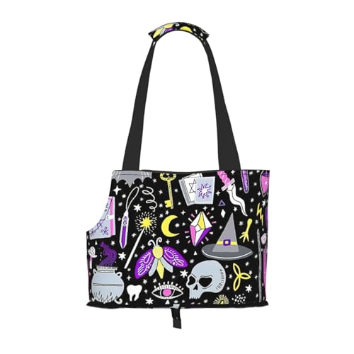 Magic Witch Witchcraft Bohemian Drawing Print Pet Portable Shoulder Bag, Foldable Pet Bag (13.4 X 6.1 X 10.2) Inches. von BREAUX