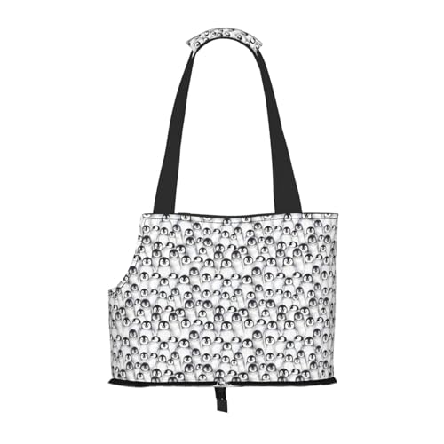 Niedliche Baby-Pinguine, Skizzendruck, tragbare Umhängetasche, faltbare Haustiertasche (34 x 15 x 26 cm). von BREAUX
