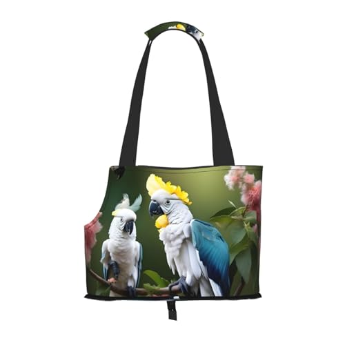 Schöne tragbare Umhängetasche für Haustiere, Kakadu, Vogel, Blumendruck, faltbar, 34 x 15 x 26 cm. Schöne tragbare Umhängetasche für Haustiere, Kakadu, Vogel, Blumendruck, faltbar, 34 x 15 x 26 cm. von BREAUX