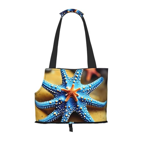 Schöne tragbare Umhängetasche mit Seestern-Druck, faltbare Haustiertasche (34 x 15 x 26 cm). von BREAUX
