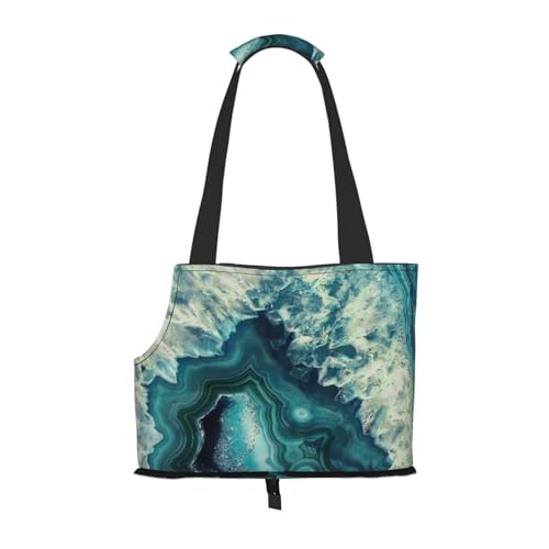 Tragbare Schultertasche für Haustiere, faltbar, 34 x 15 x 26 cm, Aquablau von BREAUX