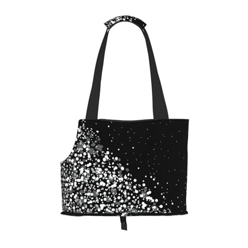 Tragbare Schultertasche für Haustiere, faltbar, 34 x 15 x 26 cm, Schwarz / Weiß von BREAUX