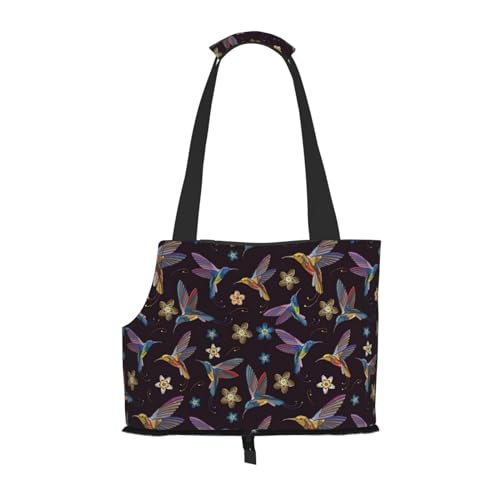 Tragbare Schultertasche mit Blumen-Kolibri-Stickerei, 34 x 15 x 26 cm. Tragbare Schultertasche mit Blumen-Kolibri-Stickerei, 34 x 15 x 26 cm. von BREAUX