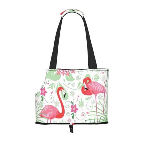 Tragbare Schultertasche mit Flamingo-Motiv, faltbar, 34 x 15 x 26 cm. von BREAUX