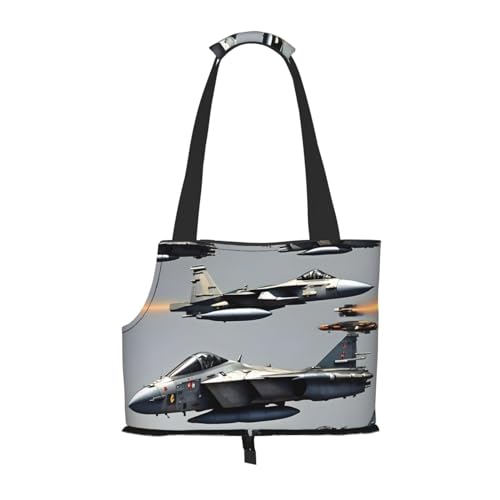 Tragbare Umhängetasche für Haustiere, Flugzeug, Kampfjets, faltbar, 34 x 15 x 26 cm. von BREAUX