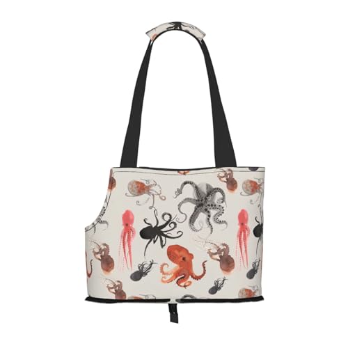Tragbare Umhängetasche für Haustiere, mit Tintenfisch-Druck, faltbar, 34 x 15 x 26 cm. Tragbare Umhängetasche für Haustiere, mit Tintenfisch-Druck, faltbar, 34 x 15 x 26 cm. von BREAUX