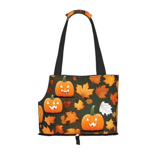 Tragbare Umhängetasche mit Kürbis-Aufdruck, faltbar, 34 x 15 x 26 cm. von BREAUX