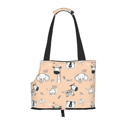 Tragbare Umhängetasche mit niedlichem Tierdruck, faltbare Haustiertasche (34 x 15 x 26 cm). von BREAUX