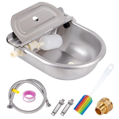BREUAILY Automatische Tränkebecken aus Edelstahl Schwimmer Tränkebecken mit Drainageloch and 80cm Geflechtschlauch Vieh Wassertränke für Rinder Pferde Schafe Ziegen Hund BREUAILY Automatische Tränkebecken aus Edelstahl Schwimmer Tränkebecken mit Drainageloch and 80cm Geflechtschlauch Vieh Wassertränke für Rinder Pferde Schafe Ziegen Hund von BREUAILY