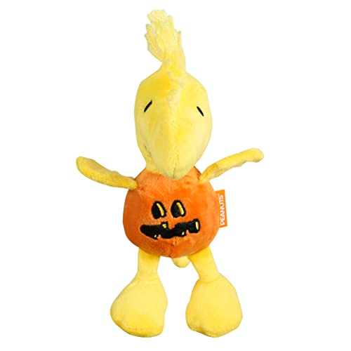 BREWIX Peanuts Halloween Plüschhundespielzeug Woodstock Kürbis 15,2 cm Quietscher, Hundespielzeug für mittelgroße bis große Hunde von BREWIX
