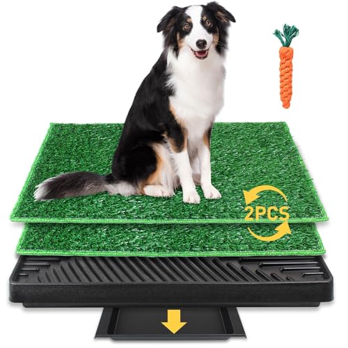 BRIAN & DANY Hundetoilette, Hundeklo Hundetoilette Balkon Trainingsunterlage mit 2X Hunde Pinkelmatte und Auffangschale für Drinnen und Draußen, 63 X 51 cm von BRIAN & DANY