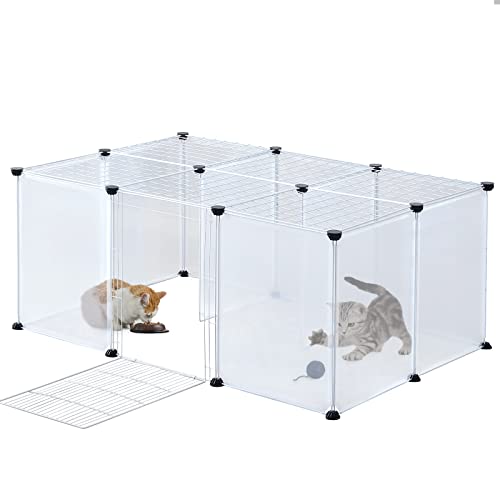 BRIAN & DANY Tragbarer Laufstall für Haustiere, Kleintiere, Laufstall für Innenbereich, mit Tür für Welpen, Hamster, Meerschweinchen, Kaninchen, 18 Paneele, 110 x 69,8 x 45 cm von BRIAN & DANY