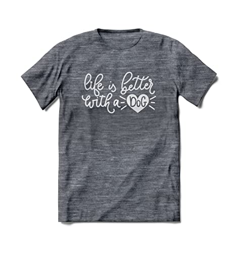 BRIEF INSANITY Ultraweiches Stoffhemd für Erwachsene – Hund & Welpen-Thema, Unisex, bequem, ultraweich, kurzärmelig, klassisches Neuheits-T-Shirt, Hunde-Haustierliebhaber, Freizeitkleidung (Life is BRIEF INSANITY Ultraweiches Stoffhemd für Erwachsene – Hund & Welpen-Thema, Unisex, bequem, ultraweich, kurzärmelig, klassisches Neuheits-T-Shirt, Hunde-Haustierliebhaber, Freizeitkleidung (Life is von BRIEF INSANITY
