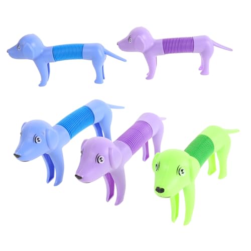 BRIGHTFUFU 5 Stück Teiliges Pop Tube Hundespielzeug Interaktives Dehnbares Welpen Farblich Gemischt Entspannendes Vielseitiges Stressabbau für Kleine Hunde und Partyspaß von BRIGHTFUFU
