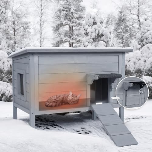 BRIOPAWS Katzenhaus Outdoor isoliert | Wildkatzen-Shelter für den Winter | wetterfest | Großes Haustierhaus aus Holz für mehrere Katzen | Faltbare Leiter | Acryl-Seitenfenster | Grau BRIOPAWS Katzenhaus Outdoor isoliert | Wildkatzen-Shelter für den Winter | wetterfest | Großes Haustierhaus aus Holz für mehrere Katzen | Faltbare Leiter | Acryl-Seitenfenster | Grau von BRIOPAWS