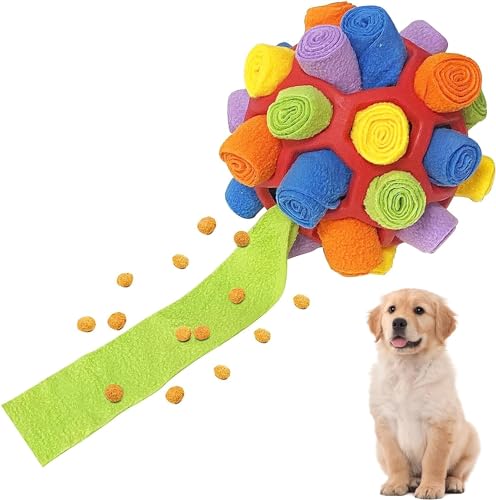 BRISKORE Schnüffelball für Hunde, Schnüffelteppich Schnüffelspielzeug Interaktive Hundespielzeug tragbarer Haustier Intelligenzspielzeug für Hunde tragbarer Haustier Ball von BRISKORE
