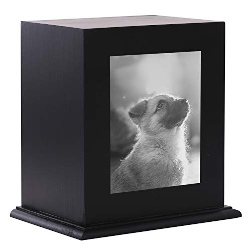 BRKURLEG Haustier-Holzurne für Asche, Fotorahmen, Andenken-Box für Katzen und Hunde, Beerdigungsschatullen mit Acrylglas-Fotoschutz für Tierliebhaber von BRKURLEG