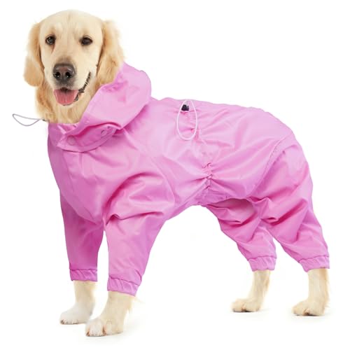 BRKURLEG Hunde-Regenmantel, 4 Beine, wasserdichte Regenjacke mit Loch für die Leine, reflektierend, Haustierponcho für mittelgroße Hunde, große Hunde, Jungen, Mädchen, leichte, wasserdichte Jacken, BRKURLEG Hunde-Regenmantel, 4 Beine, wasserdichte Regenjacke mit Loch für die Leine, reflektierend, Haustierponcho für mittelgroße Hunde, große Hunde, Jungen, Mädchen, leichte, wasserdichte Jacken, von BRKURLEG