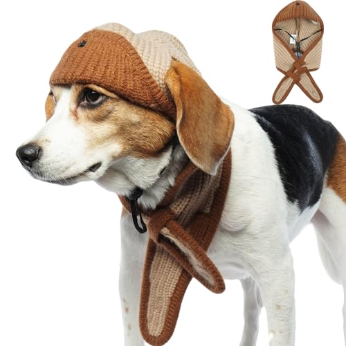 BRKURLEG Hundemütze, verstellbare Winter-Strickmütze, weiche Haustiermütze mit Ohrlöchern, niedliche Weihnachtsmütze, Halloween-Party, Kostüm, Kopfbedeckung, Zubehör, warme Hundehüte (Braun, M) BRKURLEG Hundemütze, verstellbare Winter-Strickmütze, weiche Haustiermütze mit Ohrlöchern, niedliche Weihnachtsmütze, Halloween-Party, Kostüm, Kopfbedeckung, Zubehör, warme Hundehüte (Braun, M) von BRKURLEG