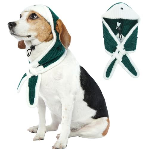 BRKURLEG Hundemütze, verstellbare Winter-Strickmütze, weiche Haustiermütze mit Ohrlöchern, niedliche Weihnachtsmütze, Halloween-Party, Kostüm, Kopfbedeckung, Zubehör, warme Hundehüte (Grün, M) BRKURLEG Hundemütze, verstellbare Winter-Strickmütze, weiche Haustiermütze mit Ohrlöchern, niedliche Weihnachtsmütze, Halloween-Party, Kostüm, Kopfbedeckung, Zubehör, warme Hundehüte (Grün, M) von BRKURLEG