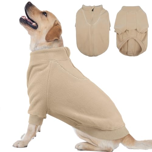 BRKURLEG Hundepullover, Rollkragen, dicke Hunde-Sweatshirts, Fleecepullover, Hunde-Wintermantel für kleine, mittelgroße und große Hunde, warme Haustierpullover mit Reißverschluss, Pulloverjacke mit von BRKURLEG