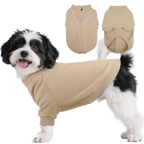 BRKURLEG Hundepullover, Rollkragen, dicke Hunde-Sweatshirts, Fleecepullover, Hunde-Wintermantel für kleine, mittelgroße und große Hunde, warme Haustierpullover mit Reißverschluss, Pulloverjacke mit von BRKURLEG