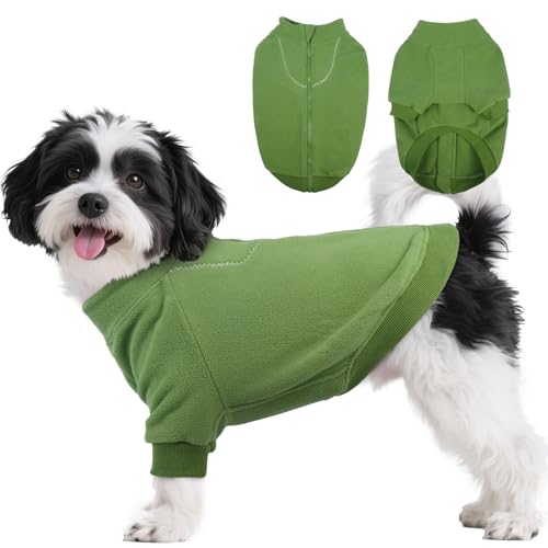 BRKURLEG Hundepullover aus warmem, weichem Fleece, Rollkragen-Sweatshirt für kleine, mittelgroße und große Hunde, Hunde-Wintermantel, Weihnachts-Haustierjacke mit Reißverschluss, Kaltwettermantel von BRKURLEG