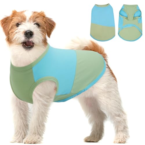 BRKURLEG Kühlende Sommer-Shirts für kleine, mittelgroße und große Hunde, Blaugrün, Größe M BRKURLEG Kühlende Sommer-Shirts für kleine, mittelgroße und große Hunde, Blaugrün, Größe M von BRKURLEG