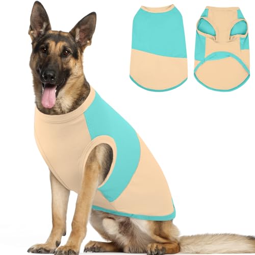 BRKURLEG Sommerhund, atmungsaktiv, weich, kühlende Hemden, Katzen-Shirt, Hunde-Kühlweste für den Sommer, schnell trocknend, leicht, ärmellos, grüngelb, Größe XXXL BRKURLEG Sommerhund, atmungsaktiv, weich, kühlende Hemden, Katzen-Shirt, Hunde-Kühlweste für den Sommer, schnell trocknend, leicht, ärmellos, grüngelb, Größe XXXL von BRKURLEG