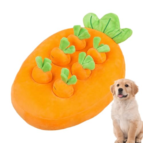 BROJAQ Hundespielzeug Karottenfarm,Hundekarotten-Plüschtier - Enrichment Dog Snuffle Puzzle-Spielzeug | Karotten-Ziehspielzeug, Ananas- und Erdbeerpflückpuppen für Welpen, Kätzchen, kleine Hunde von BROJAQ