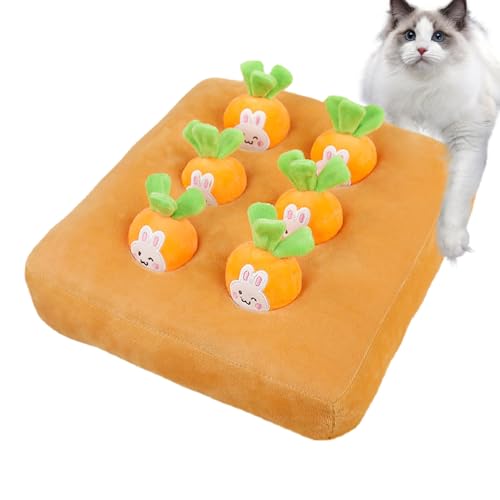 BROLEO Hundekarotten-Plüschspielzeug, Karottengarten-Hundespielzeug - Karottensammler Katzenspielzeug | Interaktives Katzenspielzeug Erdbeerfarm, Karottenziehspielzeug und Ananaspuppe für Welpen von BROLEO