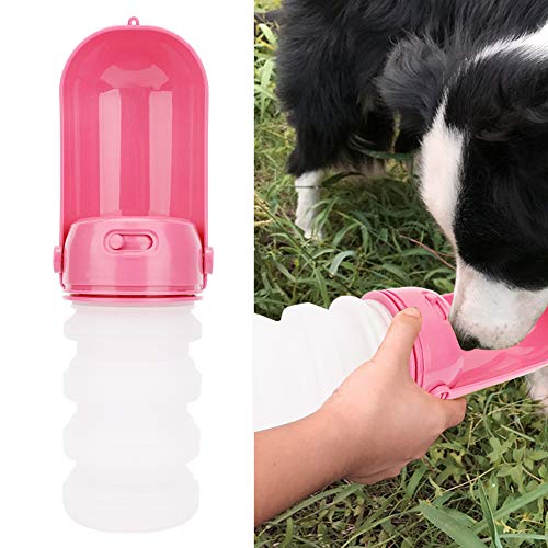 Pet Water Dispenser, Travel Lightweight Outdoor Pet Water Bottle, Cat for Dog (Pink) von BROLEO