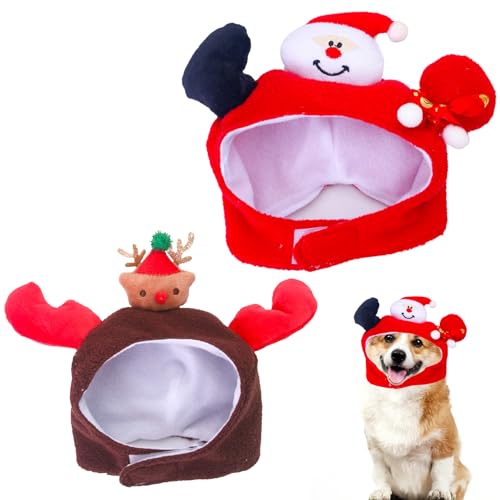 2 Stück Haustier Weihnachtsmütze, Welpe Kopfbedeckung Für Haustiere Hut, Haustierkostüm Weihnachts- Hüte, Haustier Stirnband, Weihnachten Rentier Geweih Stirnband für Haustier Hund Katze 2 Stück Haustier Weihnachtsmütze, Welpe Kopfbedeckung Für Haustiere Hut, Haustierkostüm Weihnachts- Hüte, Haustier Stirnband, Weihnachten Rentier Geweih Stirnband für Haustier Hund Katze von BRTNUP