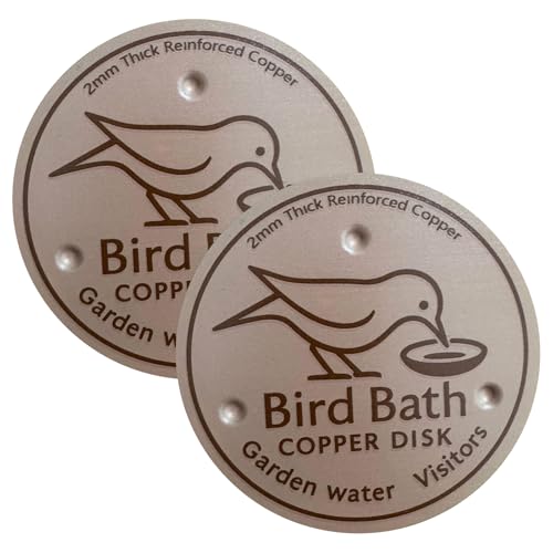 2 Stück Reine Vogeltränken Reiniger Kupferplatte Vogelbad,99.9% Kupfer Anti-Algen Platte,8 mm Dick/10cm Durchmesser Ganzjährig Sauberes Wasser,Für Garten, Terrasse & Balkon 2 Stück Reine Vogeltränken Reiniger Kupferplatte Vogelbad,99.9% Kupfer Anti-Algen Platte,8 mm Dick/10cm Durchmesser Ganzjährig Sauberes Wasser,Für Garten, Terrasse & Balkon von BRTNUP