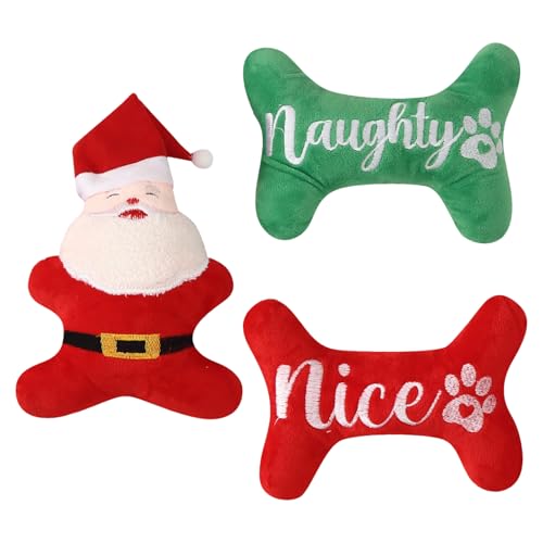 BRTNUP 3 Stück Quietschende Hundespielzeuge für Weihnachten Kauspielzeug Hund Plüsch Weihnachten Interaktives Plüschtiere Quietschspielzeug für Kleine Mittlere Hunde BRTNUP 3 Stück Quietschende Hundespielzeuge für Weihnachten Kauspielzeug Hund Plüsch Weihnachten Interaktives Plüschtiere Quietschspielzeug für Kleine Mittlere Hunde von BRTNUP