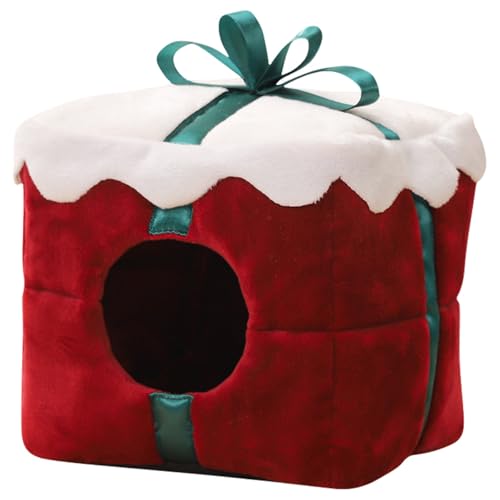 BRTNUP Hamsterbett Höhle Weihnachten Versteck Weich Winter Warme Kleintierbetten für Haustiere, 15x15x15 cm BRTNUP Hamsterbett Höhle Weihnachten Versteck Weich Winter Warme Kleintierbetten für Haustiere, 15x15x15 cm von BRTNUP