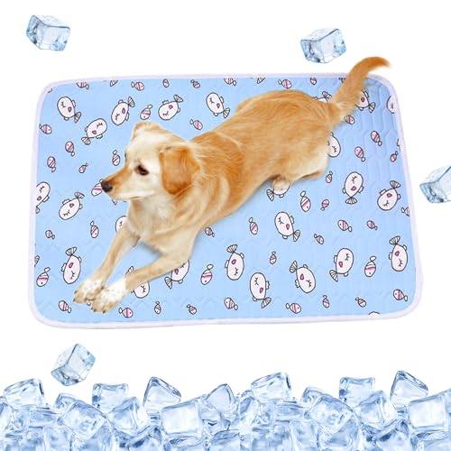 BRTNUP Kühlmatte für Hunde, extra groß, 90 x 70 cm, waschbar, Eisseide, waschbar, rutschfest, kühlende Entlastung für Katzen und Welpen im Sommer, kein Gel BRTNUP Kühlmatte für Hunde, extra groß, 90 x 70 cm, waschbar, Eisseide, waschbar, rutschfest, kühlende Entlastung für Katzen und Welpen im Sommer, kein Gel von BRTNUP