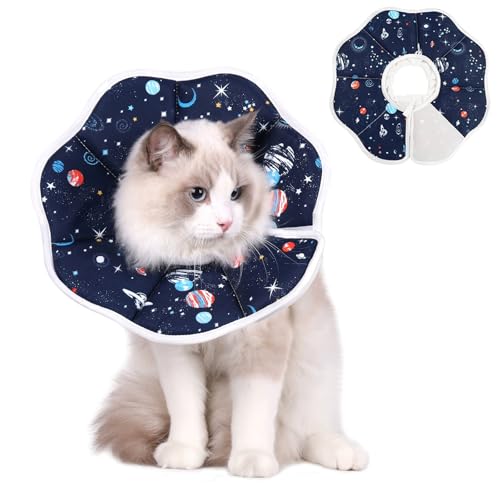 Halskrause Katze Weich,Einstellbarer Katzen Halskrause Kragen für nach Operation,Wiederherstellung Kragen Halskrause für Kleine Hunde und Katzen von BRTNUP