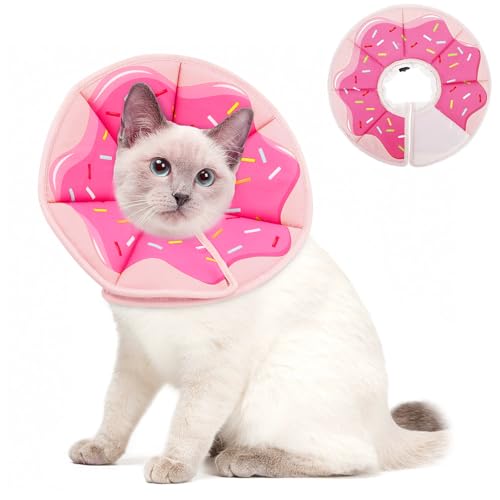 Halskrause Katze Weich,Einstellbarer Katzen Halskrause Kragen für nach Operation,Wiederherstellung Kragen Halskrause für Kleine Hunde und Katzen von BRTNUP