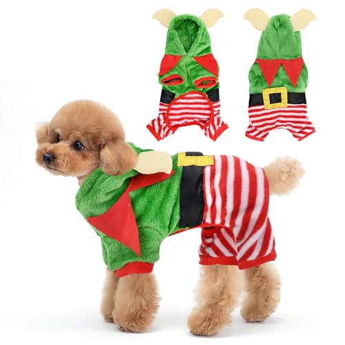 Weihnachtskostüme für Hunde, Hund Katze Hoodie Weihnachts, Hundekostüm Weihnachten, Santa Hund kostüme mit Mütze Haustier für Hund Kostüm Haustier Weihnachtskostüm für Katzen Xmas Costume (Grün-M) Weihnachtskostüme für Hunde, Hund Katze Hoodie Weihnachts, Hundekostüm Weihnachten, Santa Hund kostüme mit Mütze Haustier für Hund Kostüm Haustier Weihnachtskostüm für Katzen Xmas Costume (Grün-M) von BRTNUP