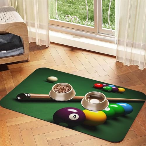Billard-Hundefuttermatte, saugfähige Futtermatte für Futter- und Wassernäpfe, rutschfeste Platzierungsunterlage für Böden, wasserdicht, schnell trocknend, Wasserspendermatte für Hunde, Welpen, Katzen von BSCKKDMN