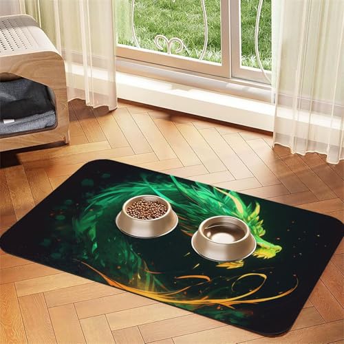 Chinesischer Drache Hundefuttermatte, saugfähige Futtermatte für Futter- und Wassernäpfe, rutschfeste Platzierungsunterlage für Böden, wasserdicht, schnell trocknend, Wasserspendermatte für Hunde Chinesischer Drache Hundefuttermatte, saugfähige Futtermatte für Futter- und Wassernäpfe, rutschfeste Platzierungsunterlage für Böden, wasserdicht, schnell trocknend, Wasserspendermatte für Hunde von BSCKKDMN