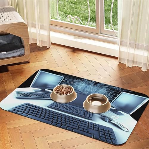 Computer und Internet Hundefuttermatte, saugfähige Futtermatte für Futter- und Wassernäpfe, rutschfeste Platzierungsunterlage für Böden, wasserdicht, schnell trocknend, Wasserspendermatte für Hunde Computer und Internet Hundefuttermatte, saugfähige Futtermatte für Futter- und Wassernäpfe, rutschfeste Platzierungsunterlage für Böden, wasserdicht, schnell trocknend, Wasserspendermatte für Hunde von BSCKKDMN