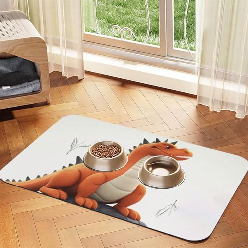Funny Dragon Hundefuttermatte, saugfähige Futtermatte für Futter- und Wassernäpfe, rutschfeste Platzierunterlage für Böden, wasserdicht, schnell trocknend, Wasserspendermatte für Hunde, Welpen, Katzen von BSCKKDMN