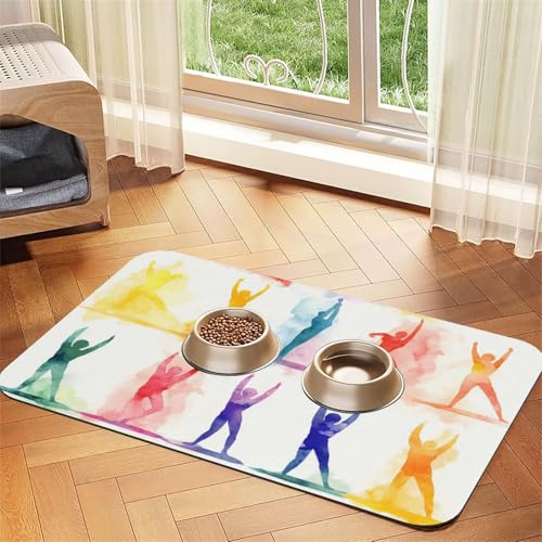 Gymnastik-Spiel-Hundefuttermatte, saugfähige Futtermatte für Futter- und Wassernäpfe, rutschfeste Platzierungsunterlage für Böden, wasserdicht, schnell trocknend, Wasserspendermatte für Hunde, Welpen Gymnastik-Spiel-Hundefuttermatte, saugfähige Futtermatte für Futter- und Wassernäpfe, rutschfeste Platzierungsunterlage für Böden, wasserdicht, schnell trocknend, Wasserspendermatte für Hunde, Welpen von BSCKKDMN